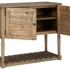 Ashley Furniture Lennick - Antique Brown - Accent Cabinet