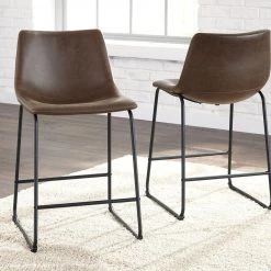 Signature Design By Ashley® Centiar - Dark Brown - 5 Pc. - Round Counter Table, 4 Upholstered Barstools 7 Signature Design By Ashley® Centiar - Dark Brown - 5 Pc. - Round Counter Table, 4 Upholstered Barstools
