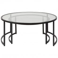 Uttermost Rhea Black Nesting Coffee Tables S/2 13 Uttermost Rhea Black Nesting Coffee Tables S/2