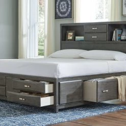 Signature Design By Ashley® Beds Caitbrook - Gray - California Storage Bed With 8 Drawers