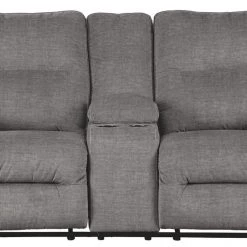 Ashley Furniture Reclining Furniture Coombs - Charcoal - Dbl Rec Loveseat W/console
