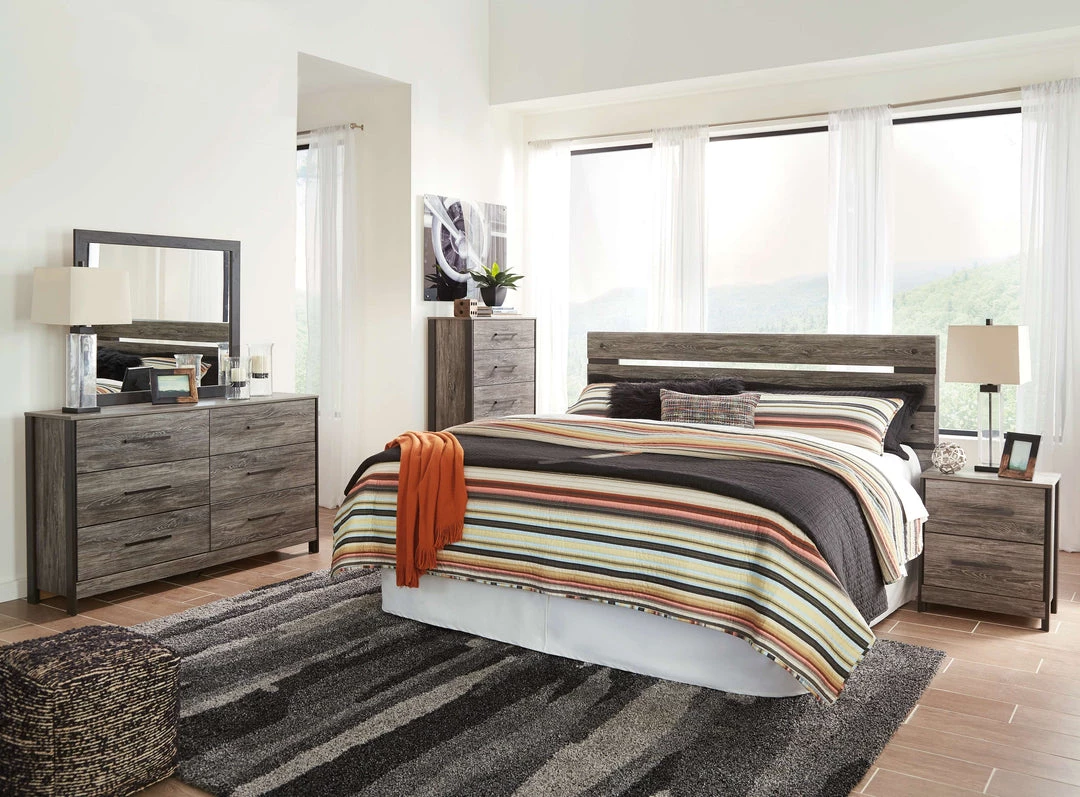 Signature Design By Ashley® Cazenfeld - Black/gray - 6 Pc. - Dresser, Mirror, Chest, King Panel Headboard, 2 Nightstands Bedroom Sets 3 Signature Design By Ashley® Cazenfeld - Black/gray - 6 Pc. - Dresser, Mirror, Chest, King Panel Headboard, 2 Nightstands Bedroom Sets