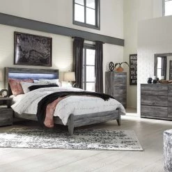 Signature Design By Ashley® Baystorm - Gray - 5 Pc. - Dresser, Chest, Mirror, King Panel Bed Bedroom Sets