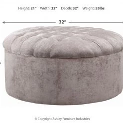 Ashley Furniture Carnaby - Dove - Oversized Accent Ottoman Ottomans