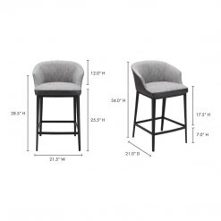Moe's Home Collection Beckett Counter Stool Grey