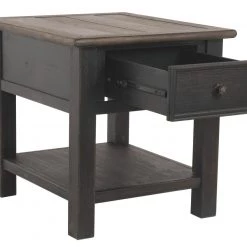 Ashley Furniture Tyler - Grayish Brown/black - Rectangular End Table