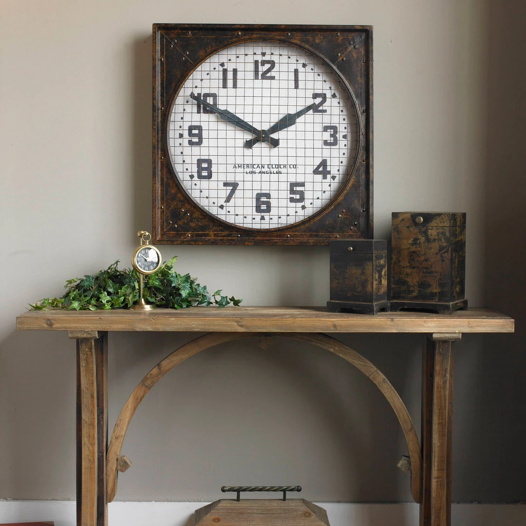 Uttermost Warehouse Wall Clock W/ Grill 7 Uttermost Warehouse Wall Clock W/ Grill