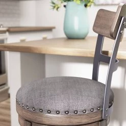 Ashley Furniture Stools Caitbrook - Dark Gray - Uph Swivel Barstool (1/cn)