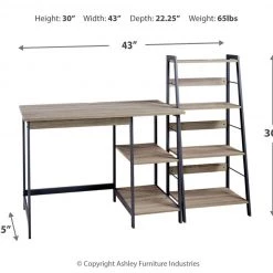 Ashley Furniture Soho - Light Best Gunmetal - Home Office Desk And Shelf 17 Ashley Furniture Soho - Light Best Gunmetal - Home Office Desk And Shelf
