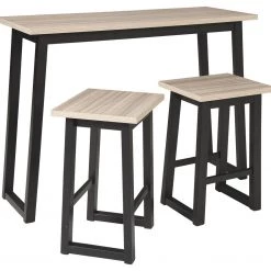 Ashley Furniture Dining Room Sets Waylowe - Brown / Beige - Rect Drm Counter Tbl Set(3/cn)