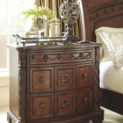 Ashley Furniture North - Dark Brown - Three Drawer Night Stand Nightstands