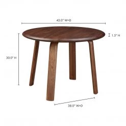 Moe's Home Collection Malibu Round Dining Table Walnut Tables