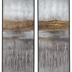 Ashley Furniture Aniyah - Black/gold/white - Wall Art Set (2/cn)