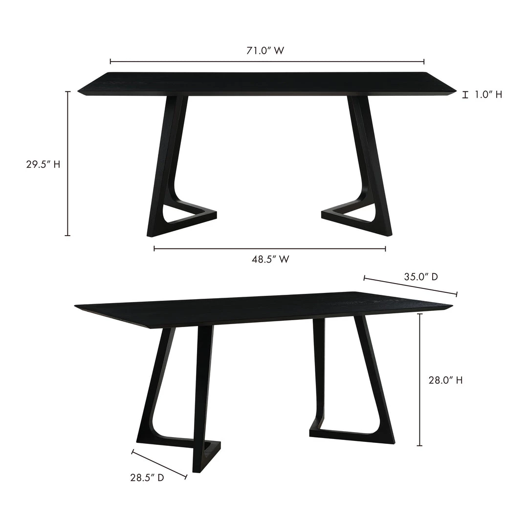 Moe's Home Collection Godenza Dining Table Rectangular Black Ash 5 Moe's Home Collection Godenza Dining Table Rectangular Black Ash