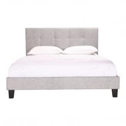 Moe's Home Collection Eliza King Bed Light Grey Fabric Beds