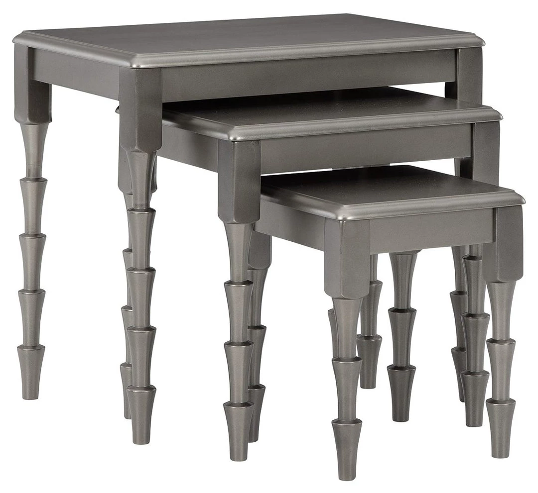 Ashley Furniture Larkendale - Metallic Gray - Accent Table Set (3/cn) 3 Ashley Furniture Larkendale - Metallic Gray - Accent Table Set (3/cn)