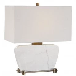 Uttermost Genessy White Marble Table Lamp