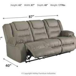 Ashley Furniture Mccade - Cobblestone - Reclining Sofa Reclining Furniture
