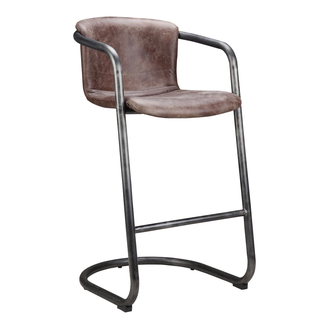 Moe's Home Collection Stools Freeman Barstool Grazed Brown Leather-m2 5 Moe's Home Collection Stools Freeman Barstool Grazed Brown Leather-m2