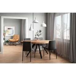 Moe's Home Collection Chairs Nora Pu Dining Chair Black-m2