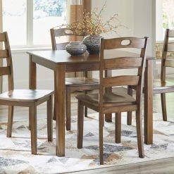 Ashley Furniture Hazelteen - Medium Brown - Square Drm Table Set (5/cn)