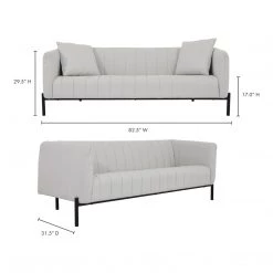 Moe's Home Collection Jaxon Sofa Light Grey
