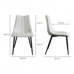 Moe's Home Collection Chairs Alibi Dining Chair Ivory-m2