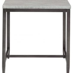 Ashley Furniture Shybourne - Gray/aged Bronze - Square End Table