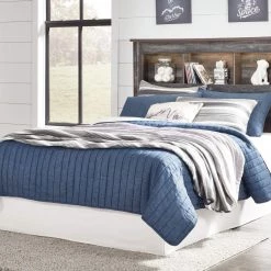 Ashley Furniture Drystan - Brown / Beige - Full Bookcase Headboard Headboards