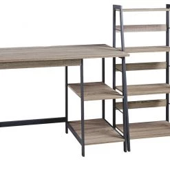 Ashley Furniture Soho - Light Best Gunmetal - Home Office Desk And Shelf