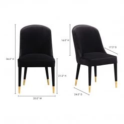 Moe's Home Collection Liberty Dining Chair Black-m2 Chairs