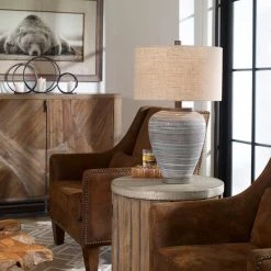 Accessories Uttermost Pelia Light Aqua Table Lamp