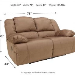Ashley Furniture Reclining Furniture Hogan - Mocha - Reclining Loveseat