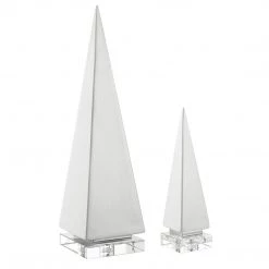 Uttermost Great Pyramids Sculpture In White, S/2 9 Uttermost Great Pyramids Sculpture In White, S/2