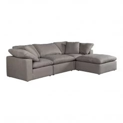 Moe's Home Collection Sectionals Terra Condo Lounge Modular Sectional Livesmart Fabric Light Grey