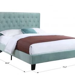 Emerald Home Upholstered Cal King Bed Navy Beds