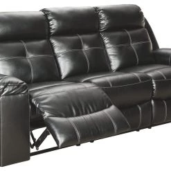 Ashley Furniture Kempten - Black - Reclining Sofa