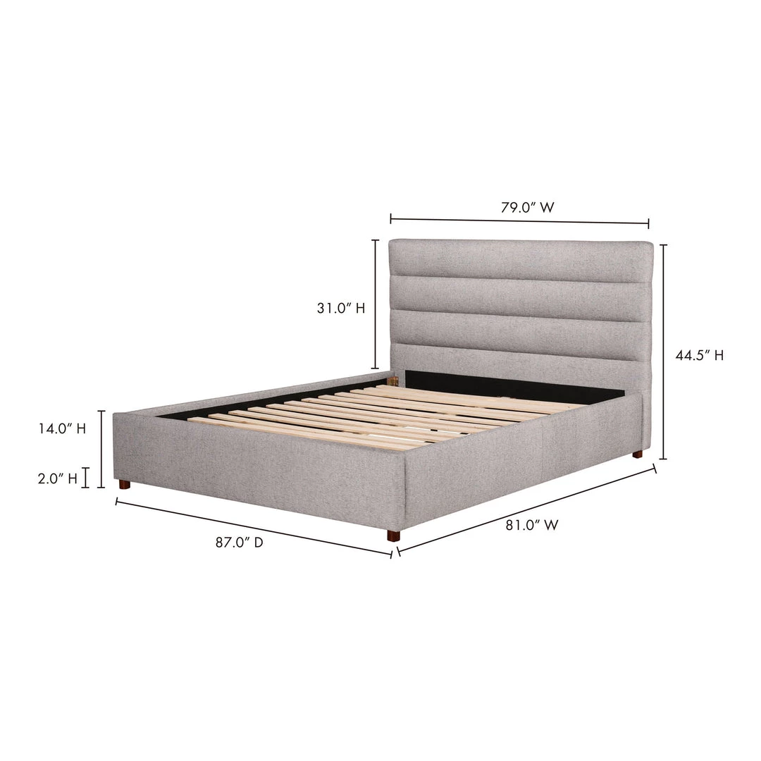 Moe's Home Collection Takio King Bed Light Grey 5 Moe's Home Collection Takio King Bed Light Grey