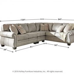 Signature Design By Ashley® Sectionals Olsberg - Left Arm Facing Sofa With Corner Wedge, Armless Chair, Right Arm Facing Loveseat Sectional