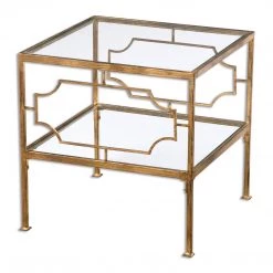 Tables Uttermost Genell Gold Cube Table