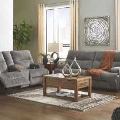 Signature Design By Ashley® Coombs - Charcoal - 3 Pc. - Power Sofa, Loveseat, Recliner
