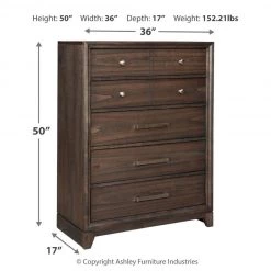 Ashley Furniture Brueban - Brown - Five Drawer Chest 16 Ashley Furniture Brueban - Brown - Five Drawer Chest