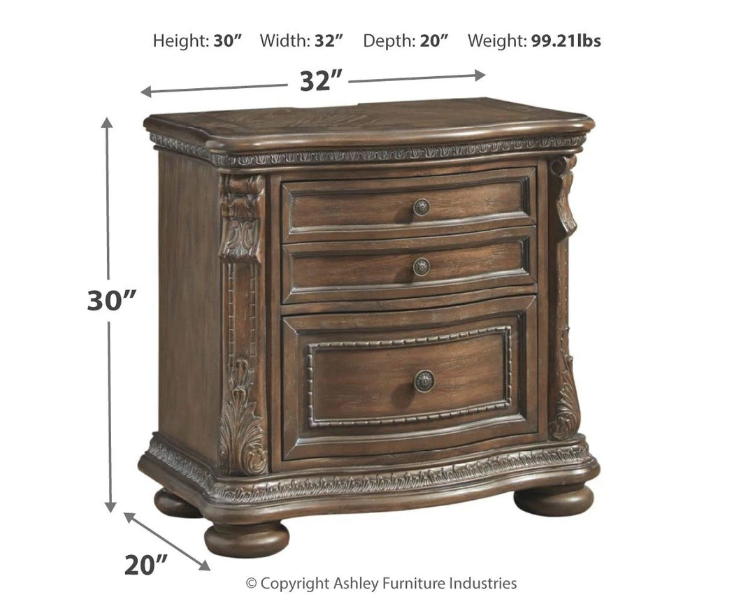 Ashley Furniture Charmond - Brown Dark - Two Drawer Night Stand 6 Ashley Furniture Charmond - Brown Dark - Two Drawer Night Stand