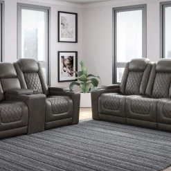 Signature Design By Ashley® Reclining Furniture Hyllmont - Gray - 2 Pc. - Power Sofa, Loveseat