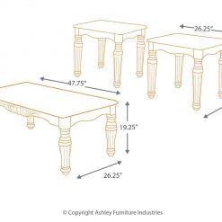 Ashley Furniture North - Dark Brown - Occasional Table Set (3/cn)