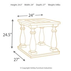 Ashley Furniture Tables Mallacar - Black - Rectangular End Table