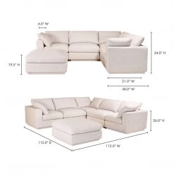 Moe's Home Collection Justin Signature Modular Sectional Taupe Sectionals