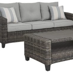 Ashley Furniture Cloverbrooke - Gray - Sofa/chairs/table Set (4/cn) Outdoor Sets
