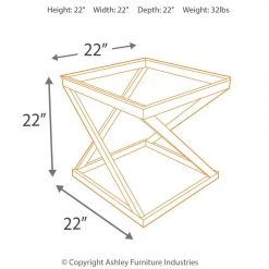 Ashley Furniture Coylin - Brushed Nickel Finish - Square End Table 8 Ashley Furniture Coylin - Brushed Nickel Finish - Square End Table