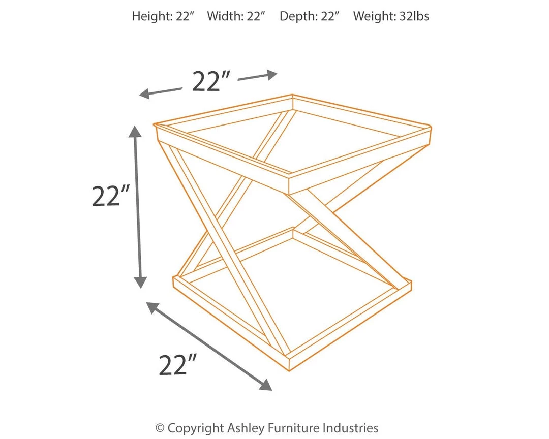 Ashley Furniture Coylin - Brushed Nickel Finish - Square End Table 5 Ashley Furniture Coylin - Brushed Nickel Finish - Square End Table